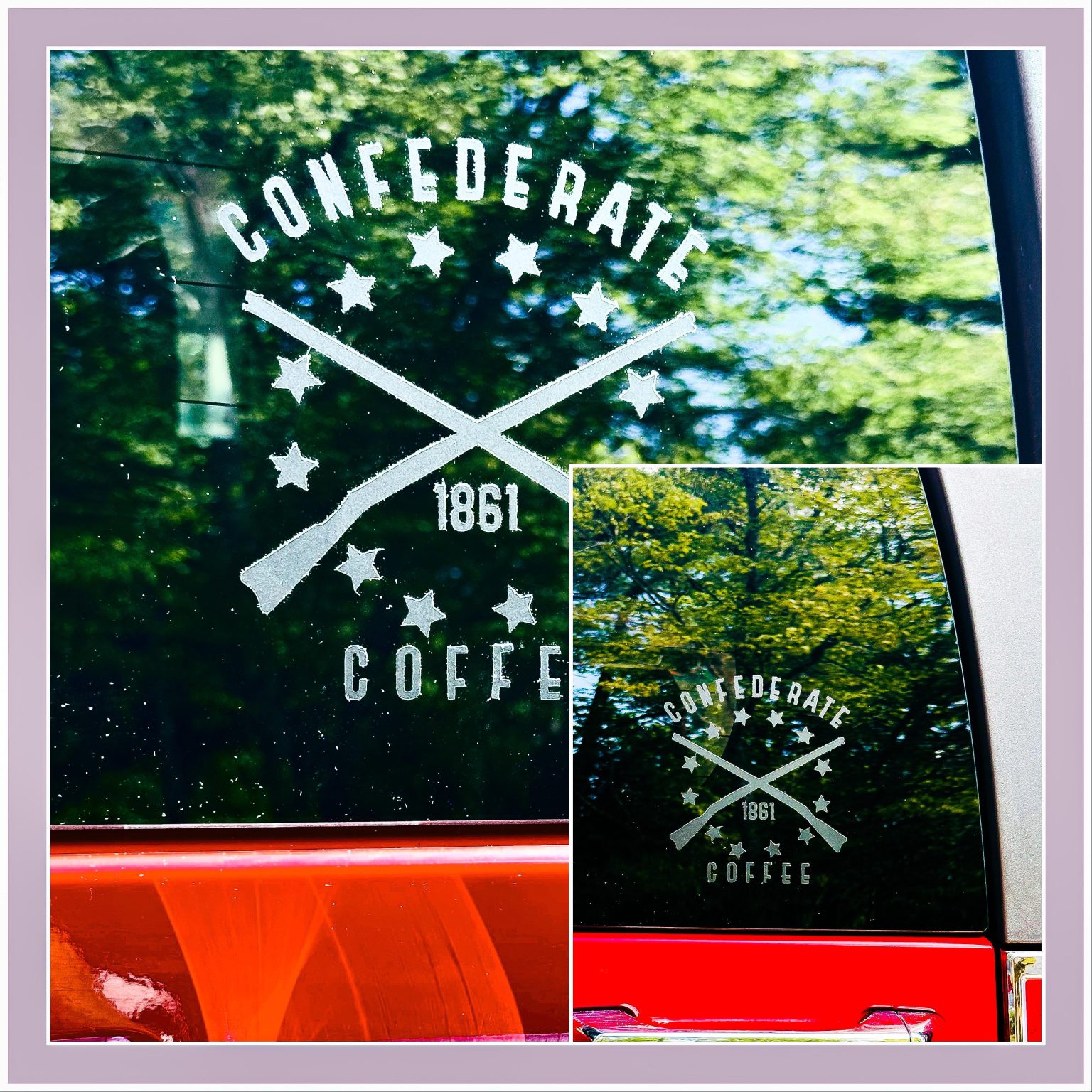Vinyl Window Stickers Confederate Coffee Company